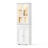 Modern Bookcase, 3-Tier Bookcase, Large Storage Shelves, Display Cabinet with LED Lights