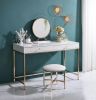 Ottey Vanity Desk in White High Gloss &amp; Gold Finish AC00899