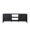 Farmhouse TV Stand; Wood Entertainment Center Media Console with Storage