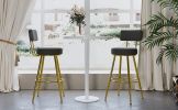 Modern 30inch Bar Stools, Bar Dining Chairs with Velvet Upholstered Back and Seat Cushions for Dining Room, Home Bar, Set of 2