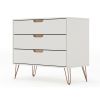 Manhattan Comfort Rockefeller Mid-Century- Modern Dresser with 3-Drawers in