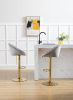 COOLMORE Swivel Bar Stools Set of 2 Adjustable Counter Height Chairs with Footrest for Kitchen; Dining Room 2PC/SET