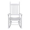 Rocking Chair with Curved Seat White Wood
