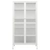 Display Cabinet White 35.4"x15.7"x70.9" Steel and Tempered Glass