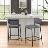 Pu Faux Leather Counter Stools Set of 2; Pub Counter Stool with Back and Footrest; Grey\n(17.5&quot;x19.25&ldquo;x34.5&rdquo;)