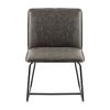 24" Wide Modern Industrial Design Faux Leather Counter Stool with Metal Legs For Dining Room