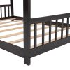 Full Size House Bed Wood Bed; Espresso