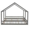 Twin Size House Platform Beds; Two Shared Beds; Gray