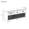 U_STYLE Homes Collection Wood Storage Bench with 3 Drawers and 3 Woven Baskets