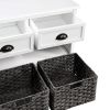 U_STYLE Homes Collection Wood Storage Bench with 3 Drawers and 3 Woven Baskets