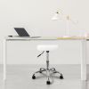 YSSOA Round Stool Chair with Wheels Height Adjustable; White