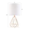 15" Desk/Table Lamps w Cage Bases for Home or Office, Rose Gold, Set of 2