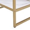 Golden Side Table;  End Table with Storage Shelf;  Tempered Glass Coffee Table with Metal Frame for Living Room&Bed Room