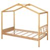 Twin Size Wood House Bed with Storage Space; Natural(OLD SKU: LP000001AAM)