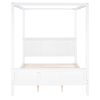 Queen Size Canopy Platform Bed with Headboard and Footboard; Slat Support Leg; White