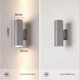 Waterproof Up And Down Spotlight (Option: White Light-Gray Single Headed 6W)