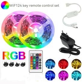 Bluetooth RGB Flexible 5050 Smart LED Light Bar (Option: 5050 Non Waterproof 5M-WiFi Controller 24 Key-EU)