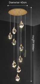 Duplex Stair Long Crane Crystal Lamp (Option: White Light-10 Heads)