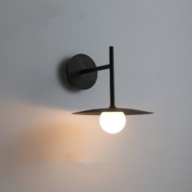 Nordic Living Room Decoration Wall Light Modern Simple Bedroom Study Bedside Lamp (Color: BLACK)