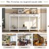 Solid Wood Console Table;  Classic Entryway Table with Storage Shelf and Drawer for Home