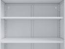 47.2 inches high Metal Storage Cabinet with 2 Mesh Doors; Suitable for Office; Dining Room and Living Room; White