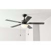 Indoor/Outdoor Oil Rubbed Bronze 5 Blade Reverse Airflow Ceiling Fan, 1 LED Light Bulb