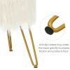 Faux Fur Vanity Stool Chair with Metal Legs for Bedroom and Living Room