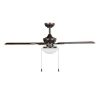 Indoor/Outdoor Oil Rubbed Bronze 5 Blade Reverse Airflow Ceiling Fan, 1 LED Light Bulb