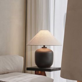 Retro Pottery Pot Ceramic Decorative Table Lamp (Option: Three Color Light-Black-UK)